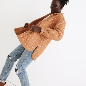 NWT Madewell Quilted Belrose Shirt-Jacket in Bloom Dot